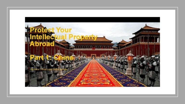 Analysis on how to protect your intellectual property abroad with a focus on China by Anna Corsaro, Daniel Djouder, and HEMEIS
